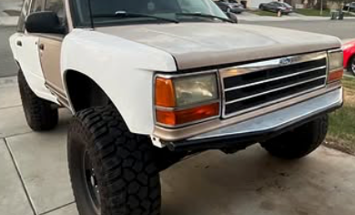 FORD GEN 1 EXPLORER FRONT BUMPER WITH POLISHED SKID PLATE image 1